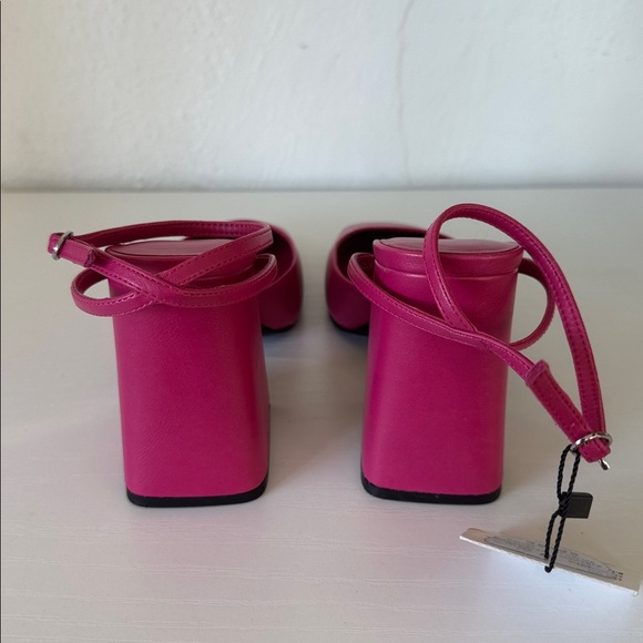 NWT Mango Pink Block Heel - Picture 7 of 10
